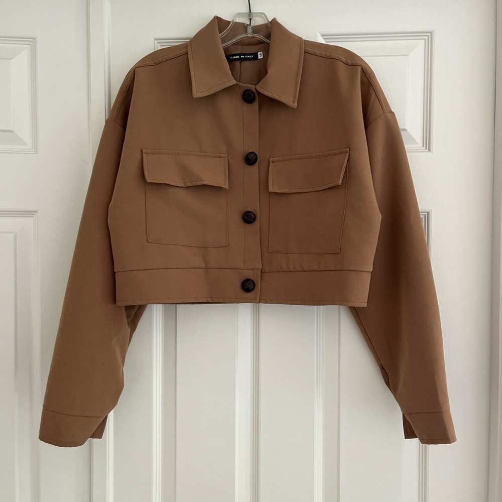 Tan Cropped Jacket
